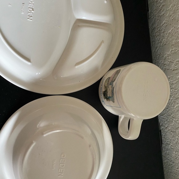 Vintage Peter Rabbit and Friends by Eden, Melamine Child's Cup Bowl & Plate Set - Picture 10 of 15